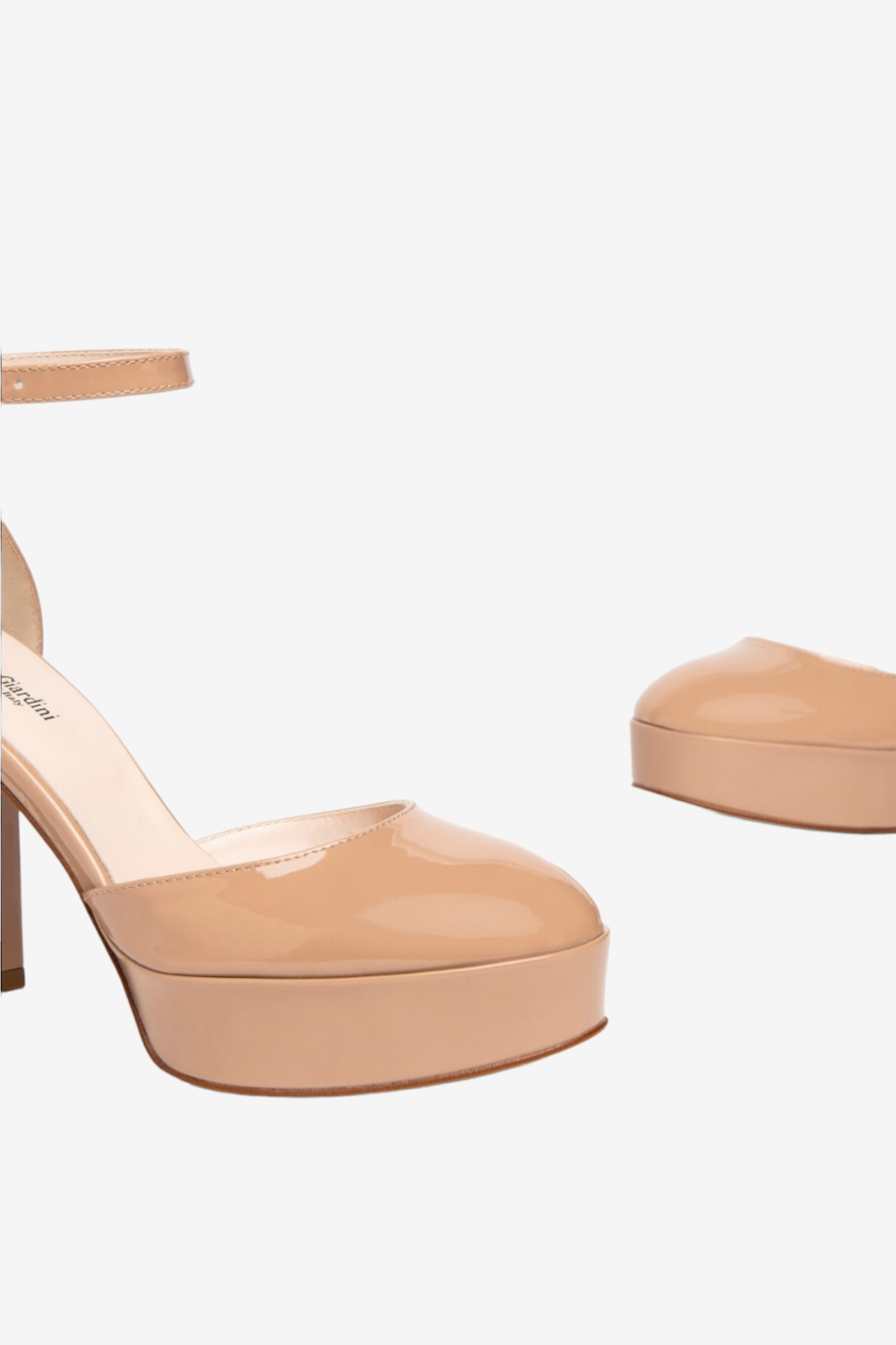 NERO GIARDINI 307060 NUDE PATENT PLATFORM HEEL