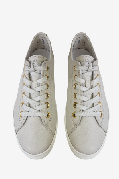 PAUL GREEN 4790 IVORY LEATHER TRAINERS