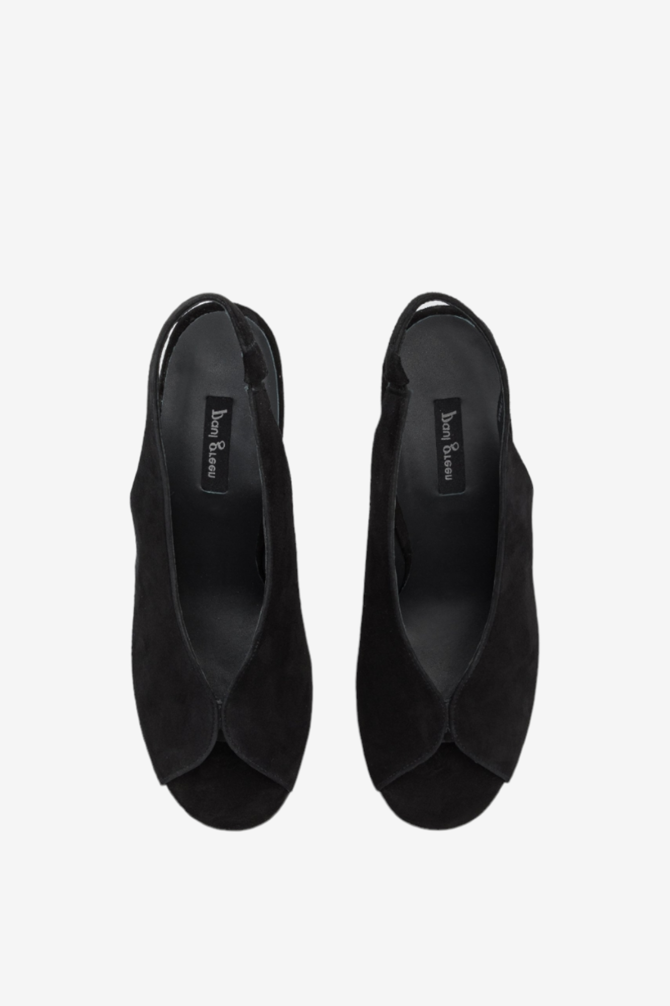 PAUL GREEN 6038 BLACK SUEDE PEEP TOE HEEL