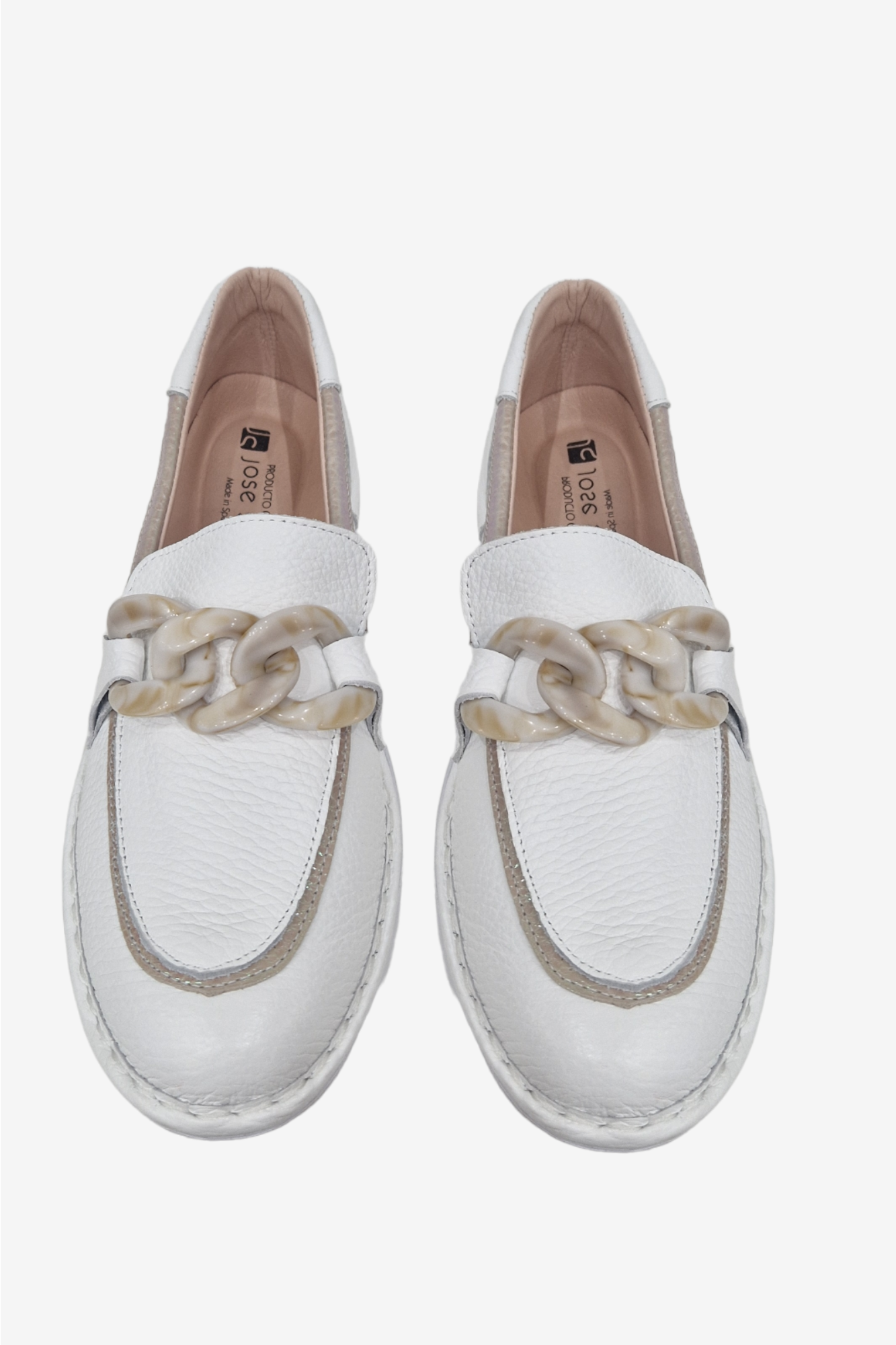 JOSE SAENZ 4425 WHITE LEATHER LOAFER
