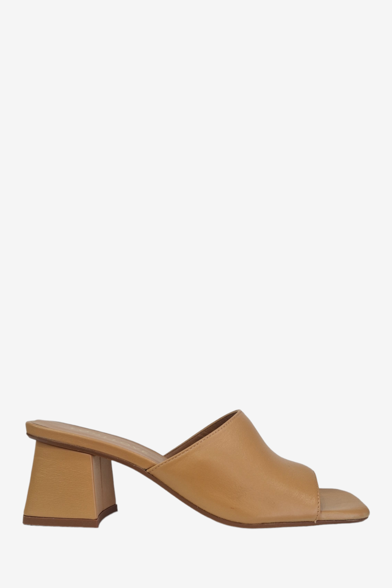 LODI MIL4291 CAMEL LEATHER HEELED SLIDER