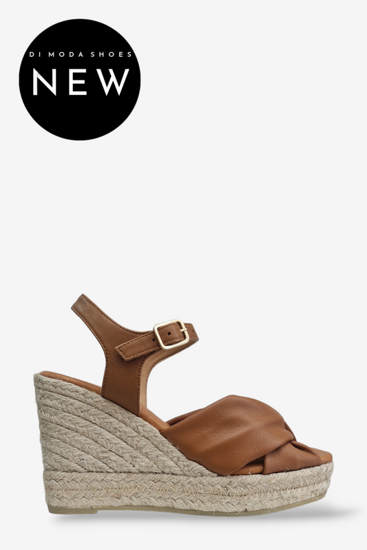 MARIAN TAN LEATHER ESPADRILLE WEDGES