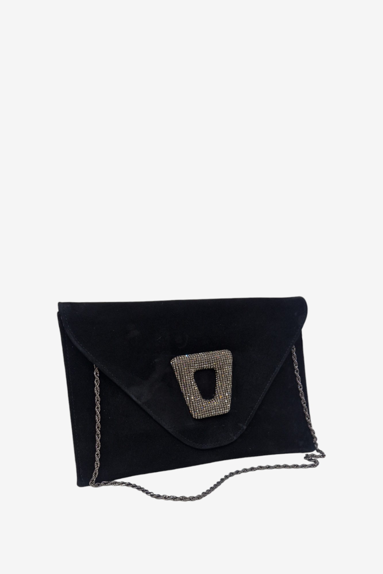 MARIAN 106 BLACK JEWELL SUEDE BAG