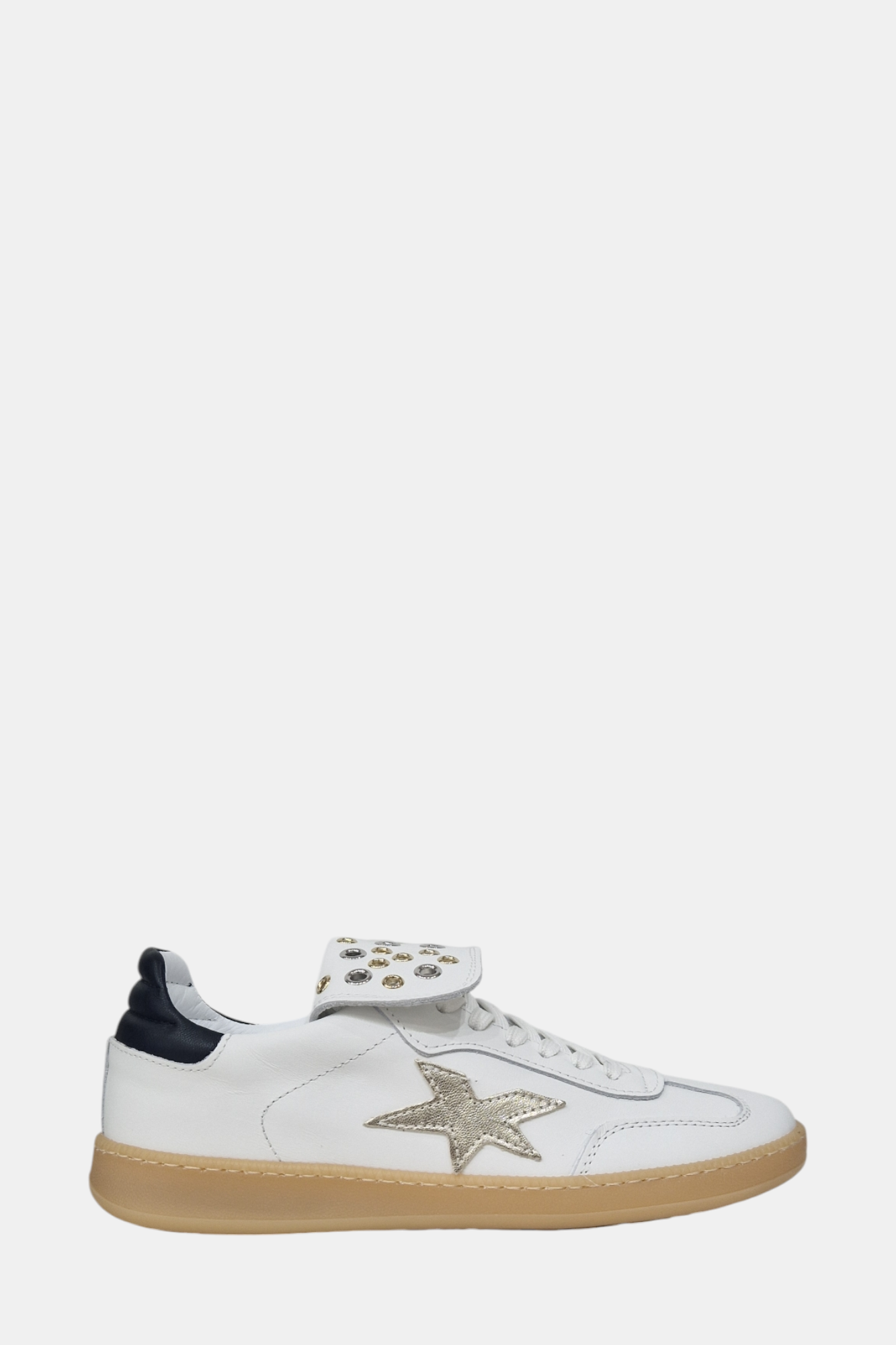 MELINE LATTICE WHITE LEATHER TRAINER