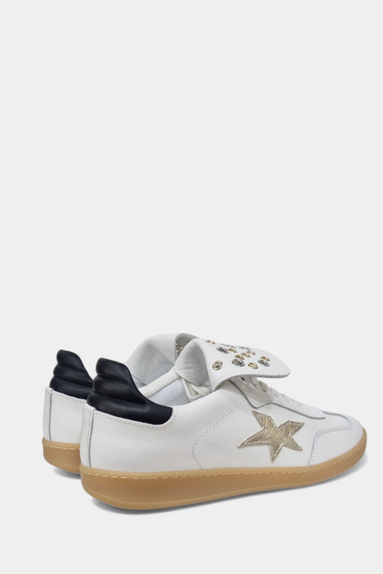 MELINE LATTICE WHITE LEATHER TRAINER