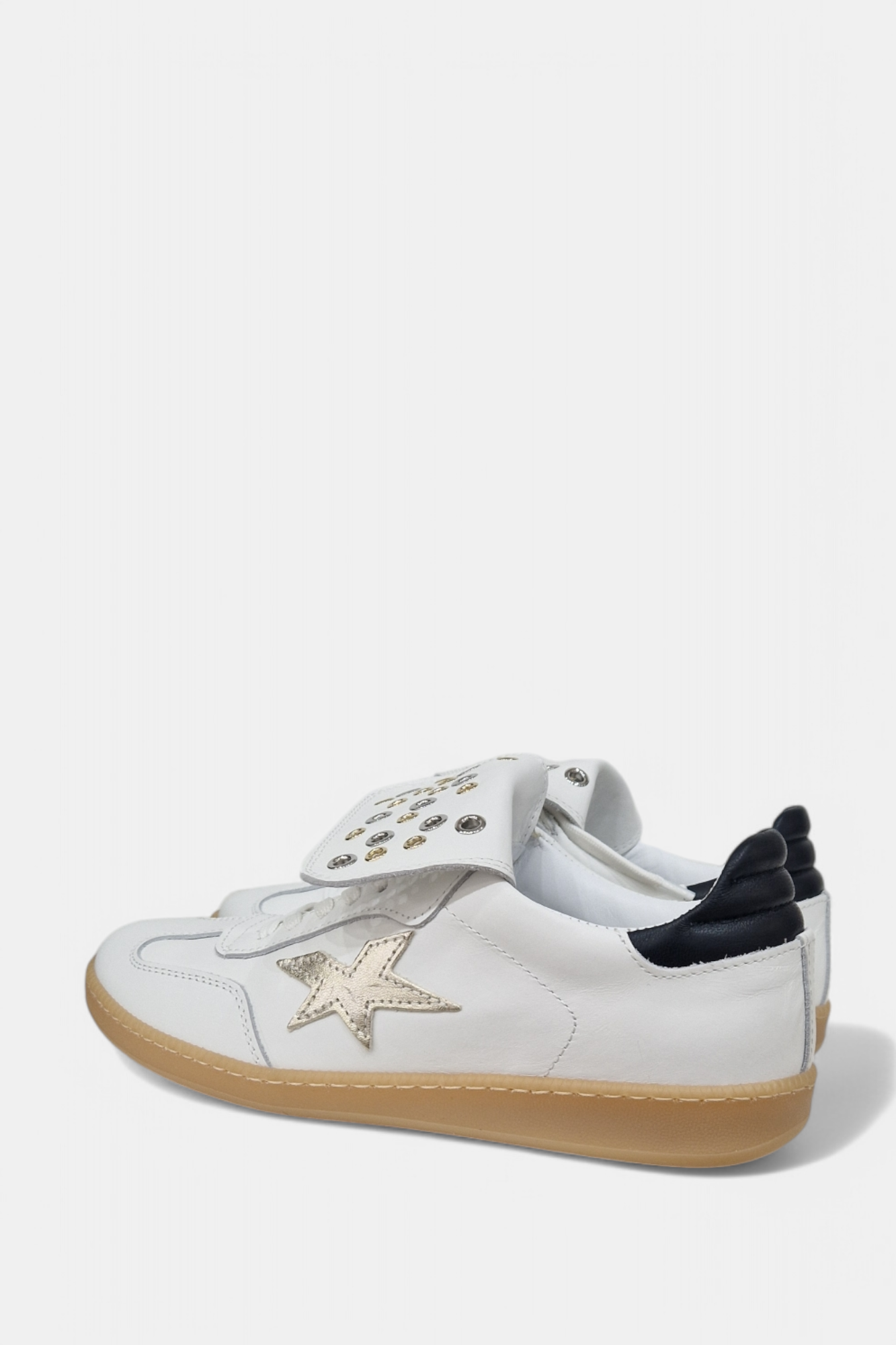 MELINE LATTICE WHITE LEATHER TRAINER