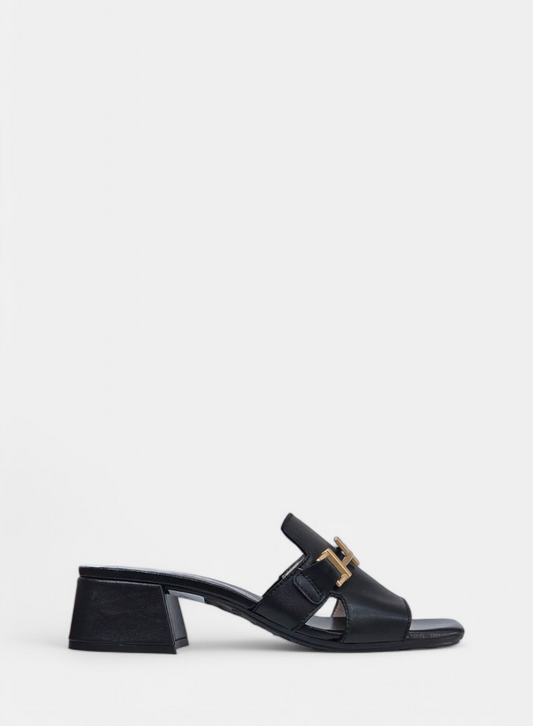 HISPANITAS 254069 BLACK LEATHER MULE