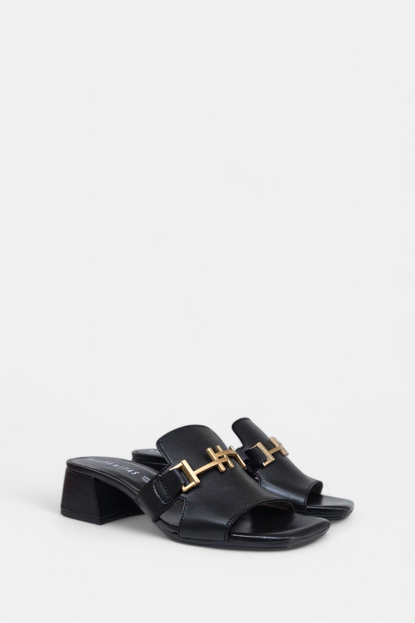 HISPANITAS 254069 BLACK LEATHER MULE