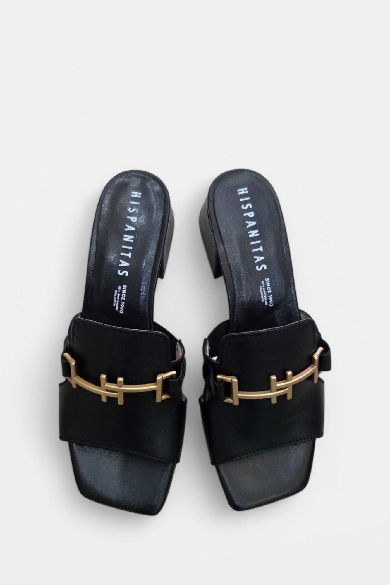 HISPANITAS 254069 BLACK LEATHER MULE