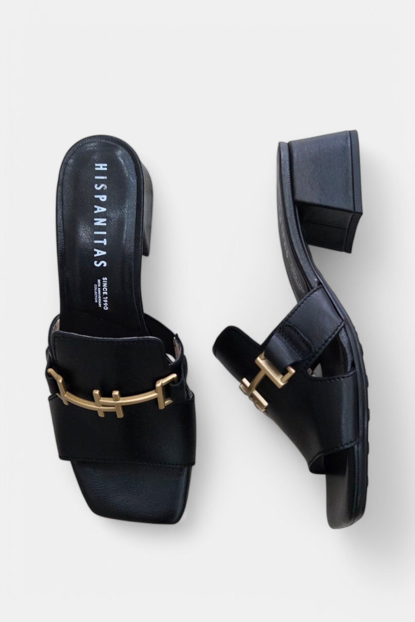 HISPANITAS 254069 BLACK LEATHER MULE