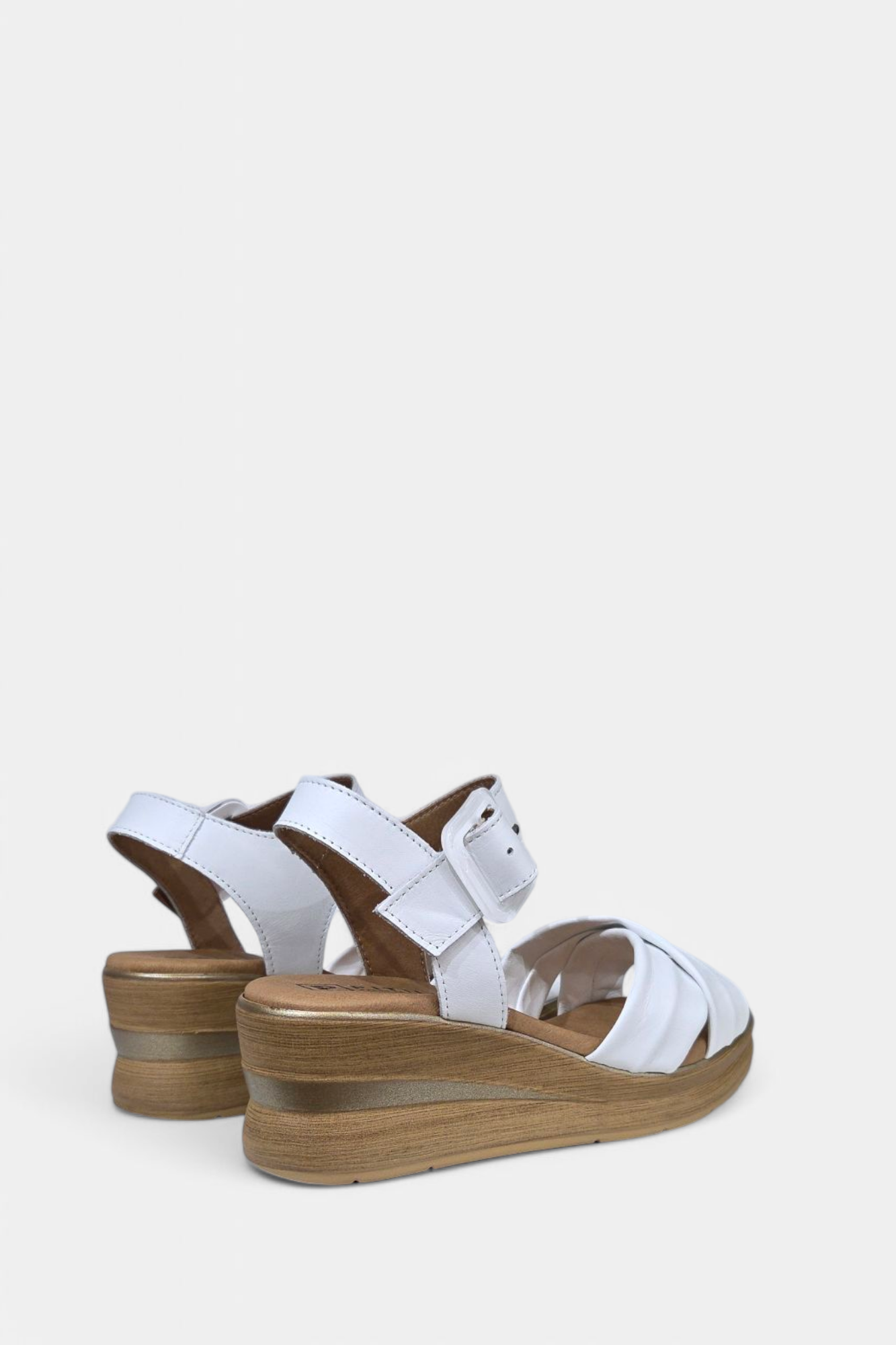 PITILLOS 10352 WHITE LEATHER WEDGE SANDAL