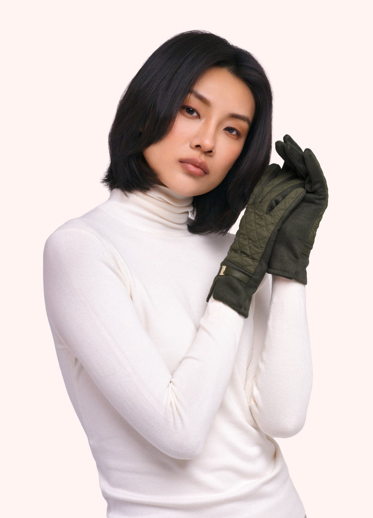 POWDER PENELOPE OLIVE GLOVES