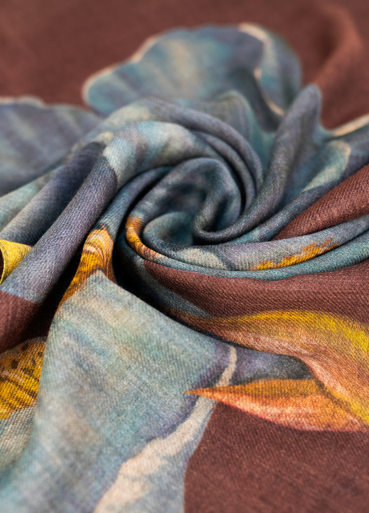 POWDER IRIS WOOL SCARF
