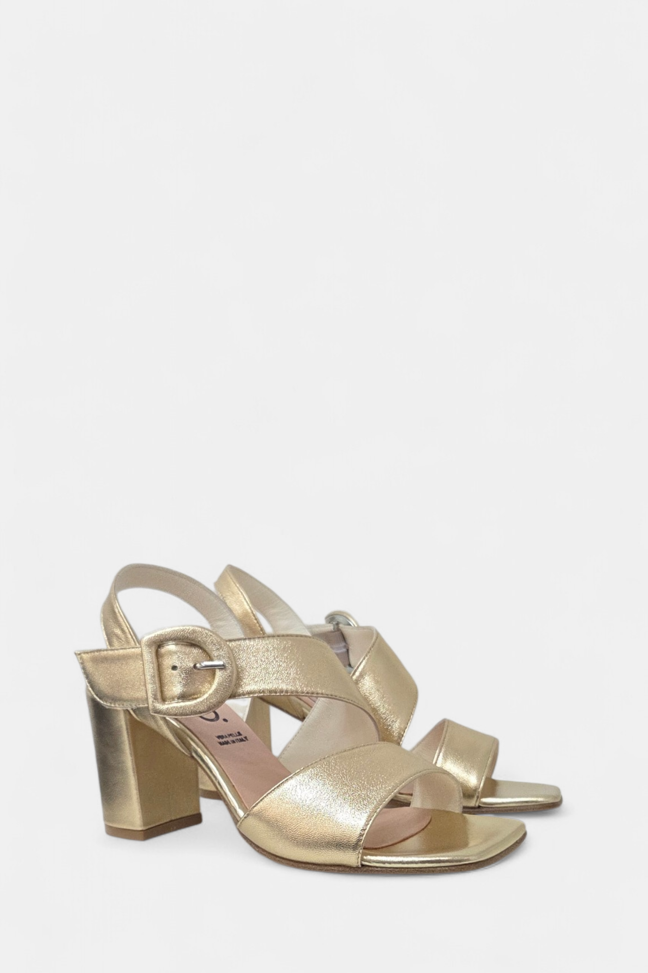 REPO GOLD LEATHER HEELED SANDAL