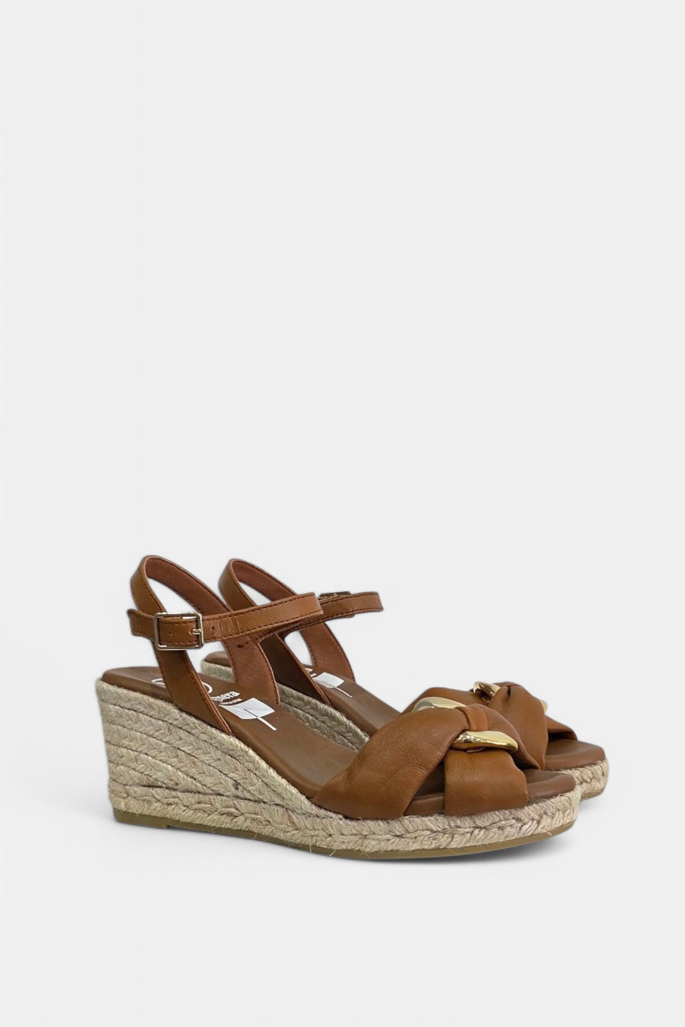 VIGUERA 2136 TAN LEATHER ESPADRILLE WEDGES