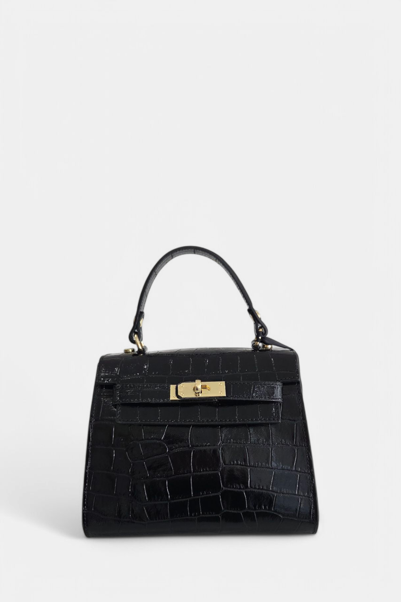 MARLON CEANA BLACK CROC LEATHER BAG