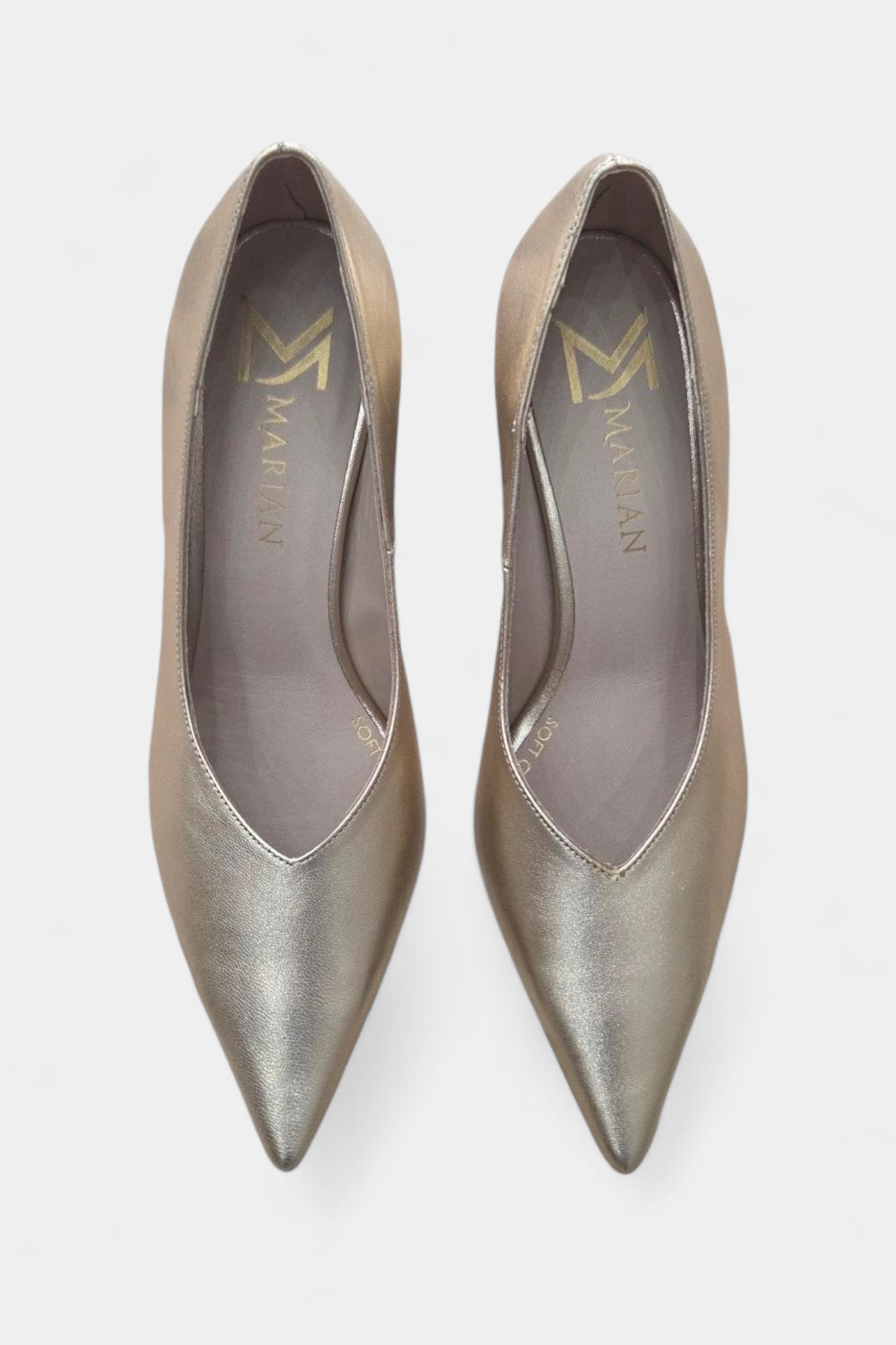 MARIAN 2305 GOLD LEATHER BLOCK HEEL