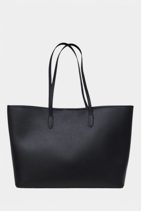 MARLON INFINITY MAXI BLACK LARGE SHOPPER LEATHER BAG