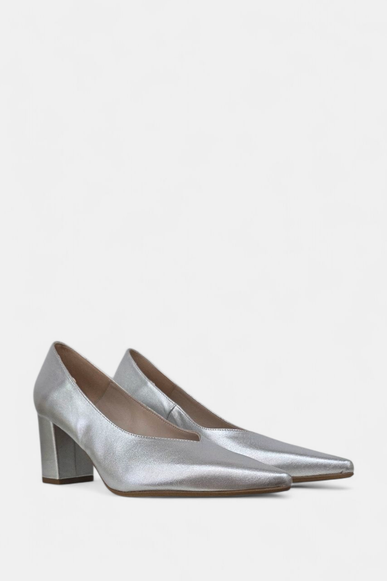 MARIAN 2305 SILVER LEATHER BLOCK HEEL