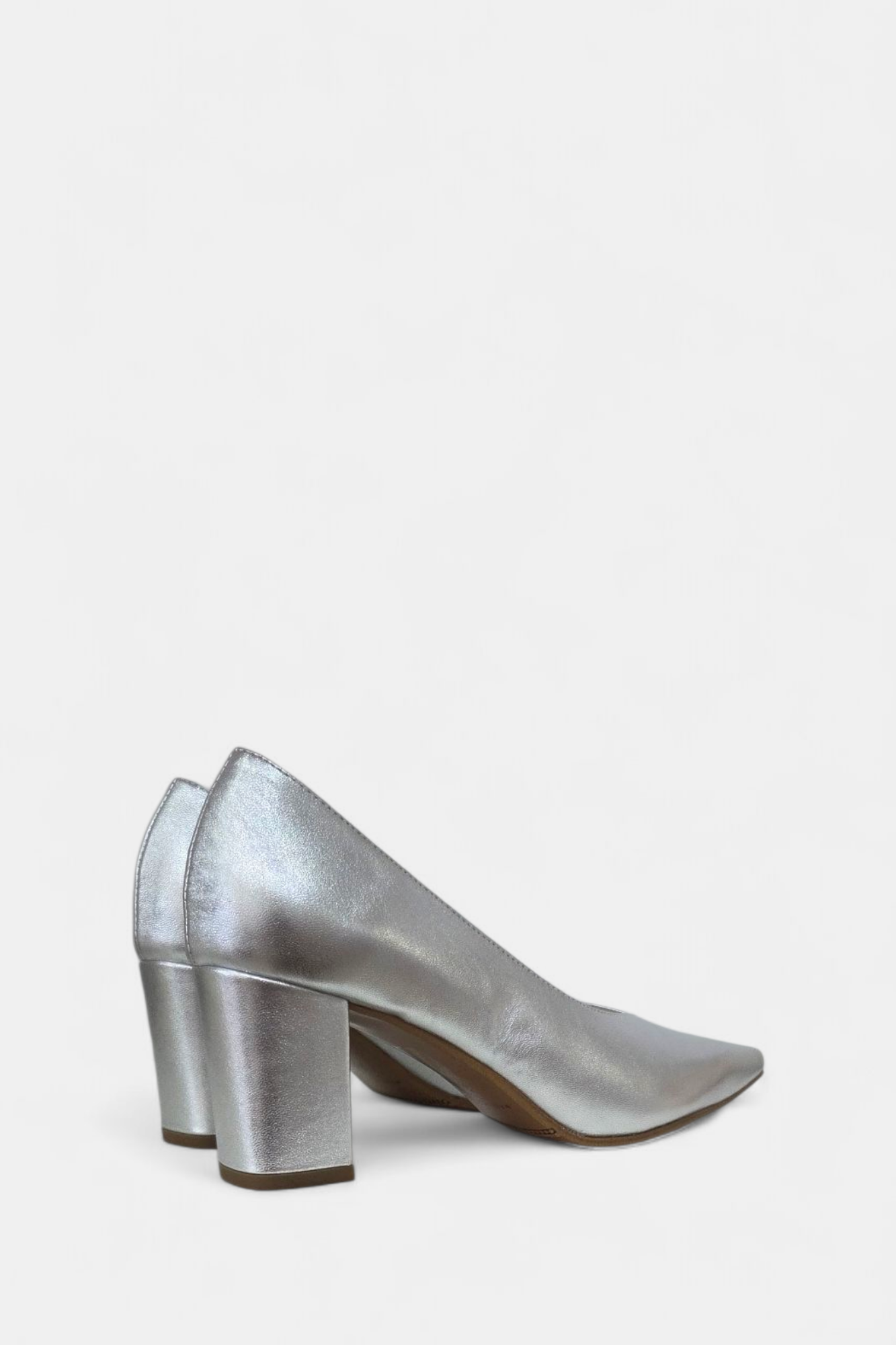 MARIAN 2305 SILVER LEATHER BLOCK HEEL