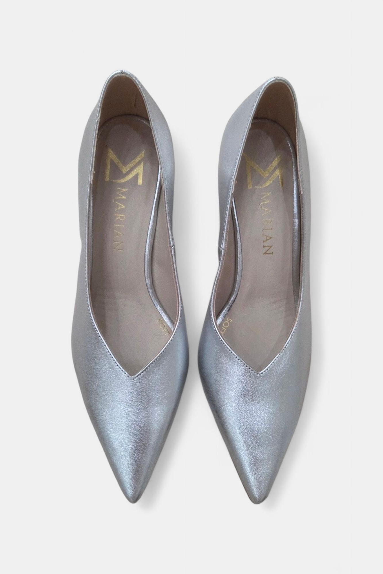 MARIAN 2305 SILVER LEATHER BLOCK HEEL