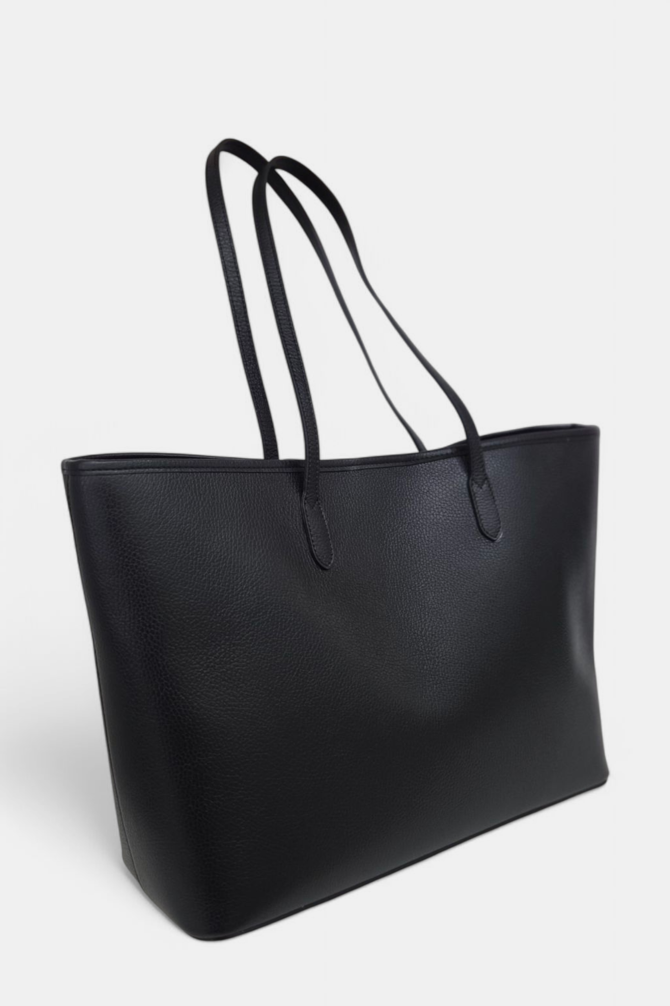 MARLON INFINITY MAXI BLACK LARGE SHOPPER LEATHER BAG