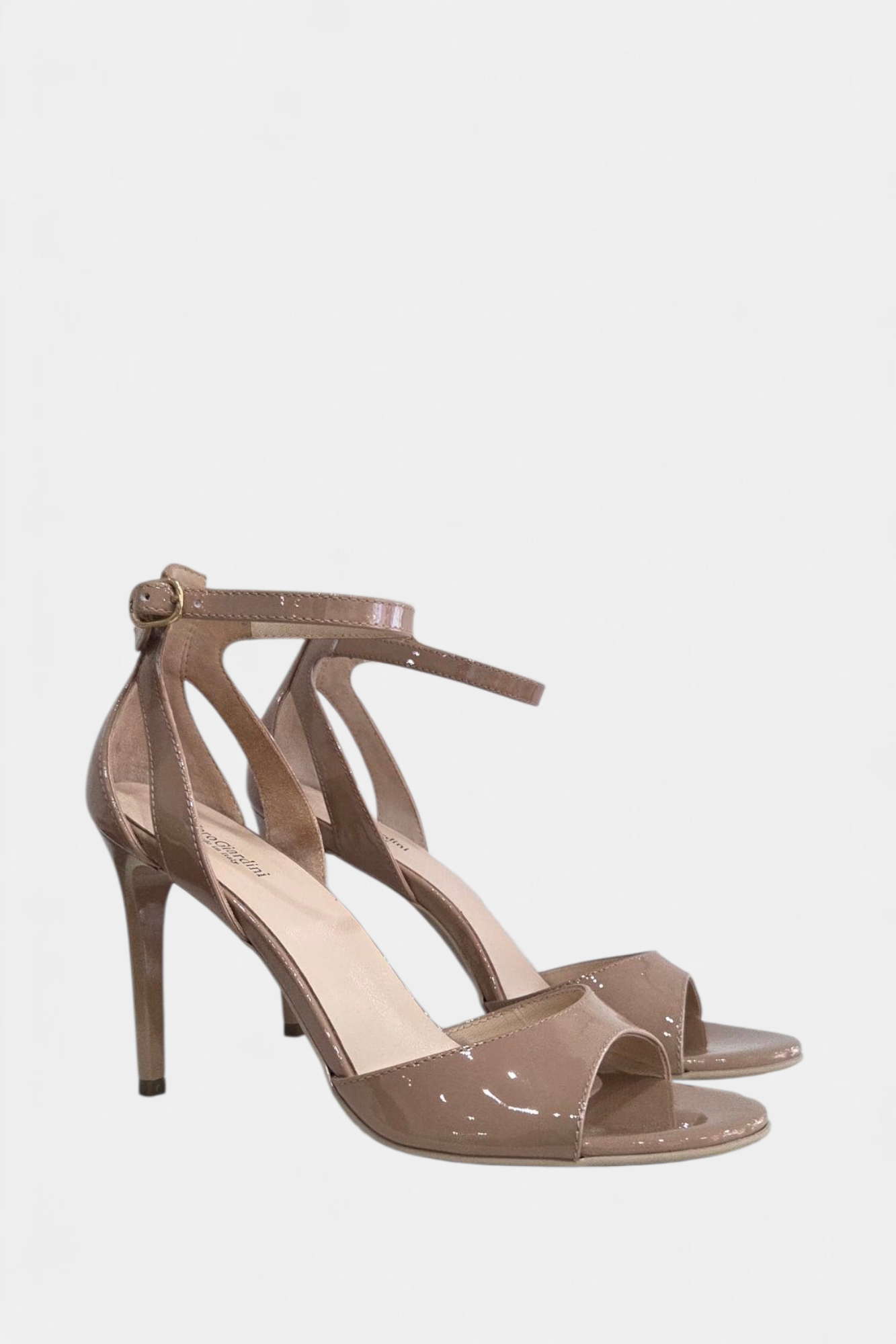 NERO GIARDINI 307262 NUDE PATENT LEATHER HEEL