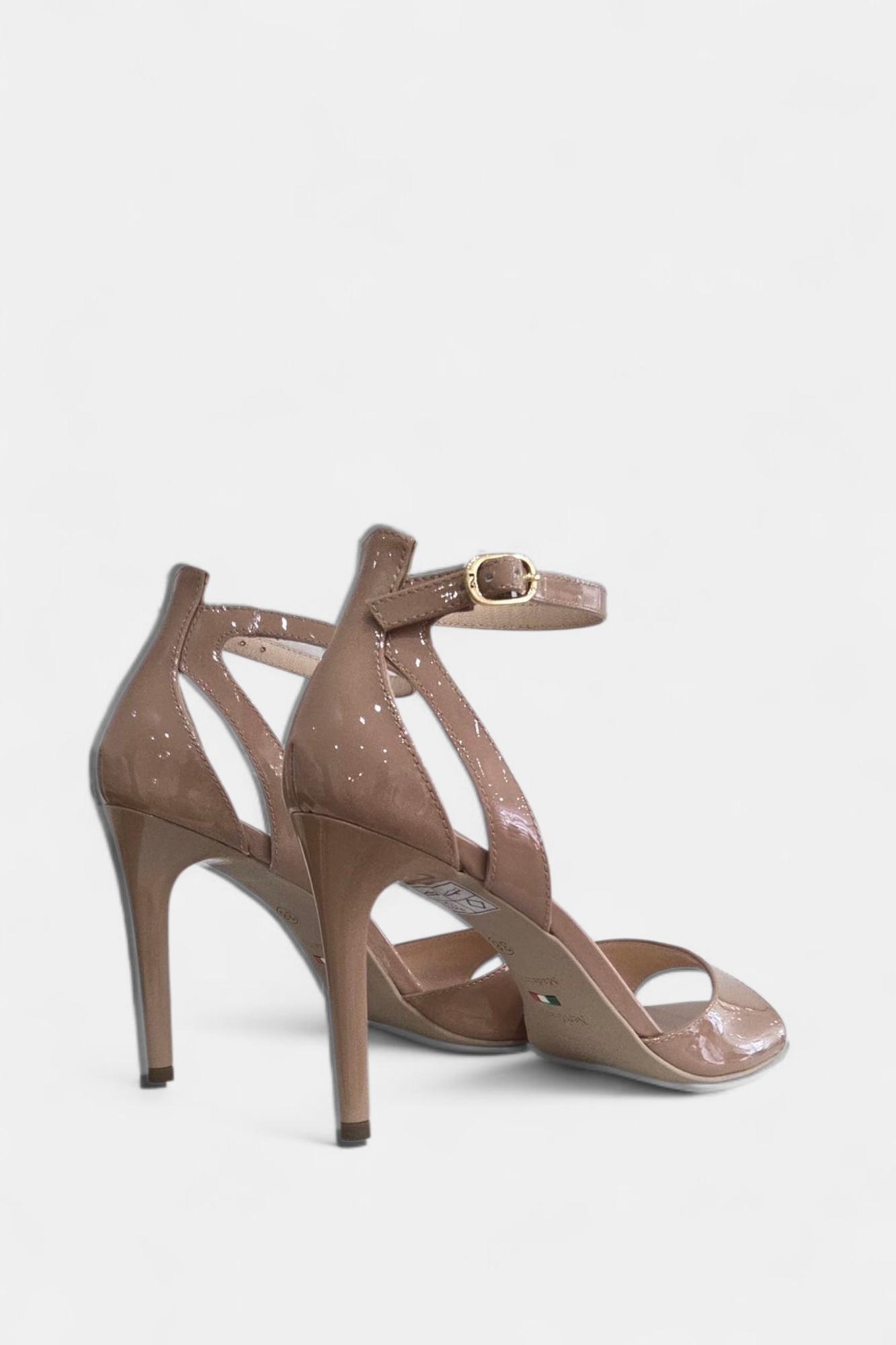 NERO GIARDINI 307262 NUDE PATENT LEATHER HEEL