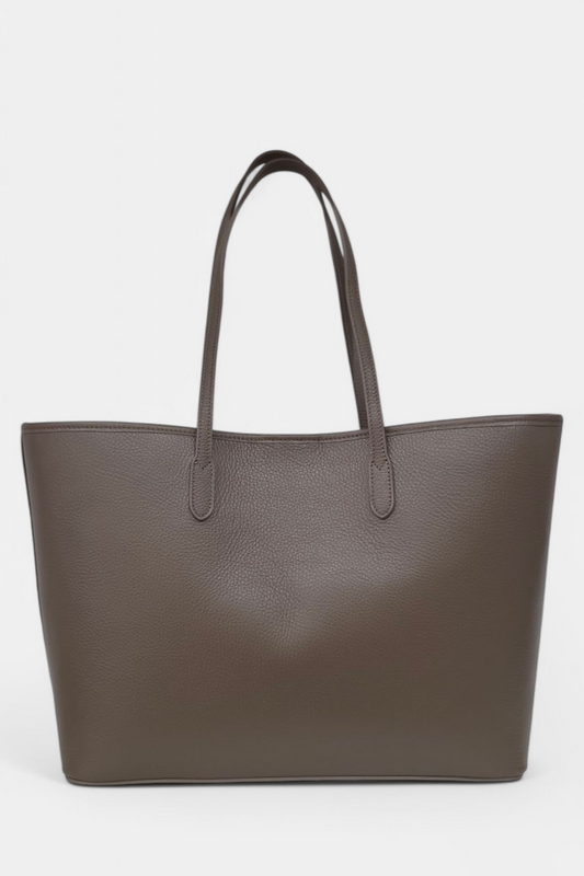 MARLON INTINITY MAXI TAUPE LARGE LEATHER SHOPPER BAG