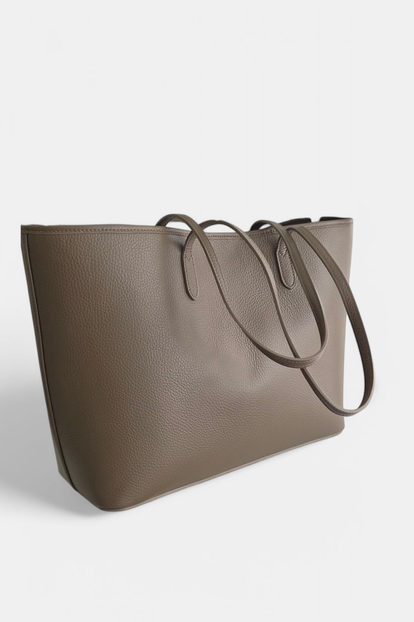 MARLON INTINITY MAXI TAUPE LARGE LEATHER SHOPPER BAG