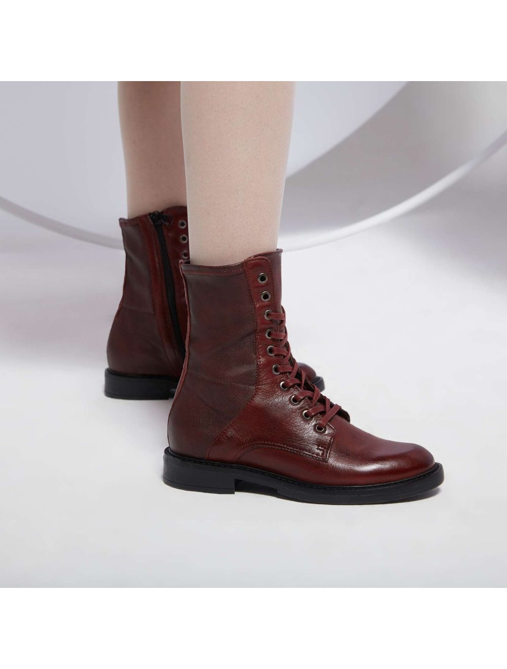 MJUS 81201 BURGUNDY LEATHER BOOT