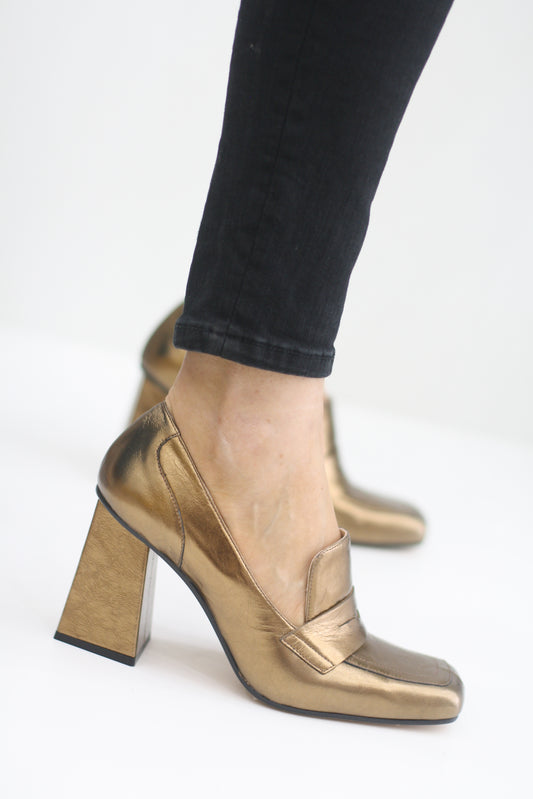 LODI LOVE MAIDEN BRONZE BLOCK HEEL
