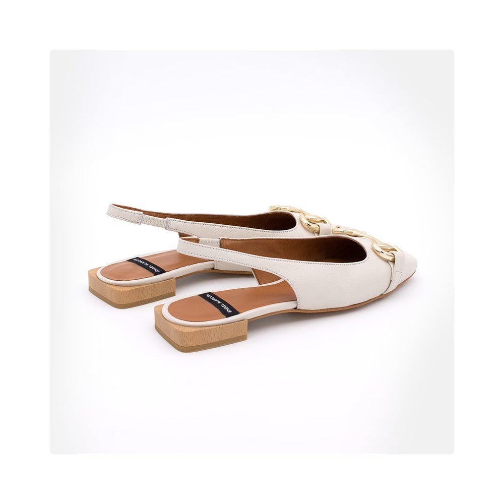 ANGEL ALARCON MICHELE CREAM LEATHER LOAFER