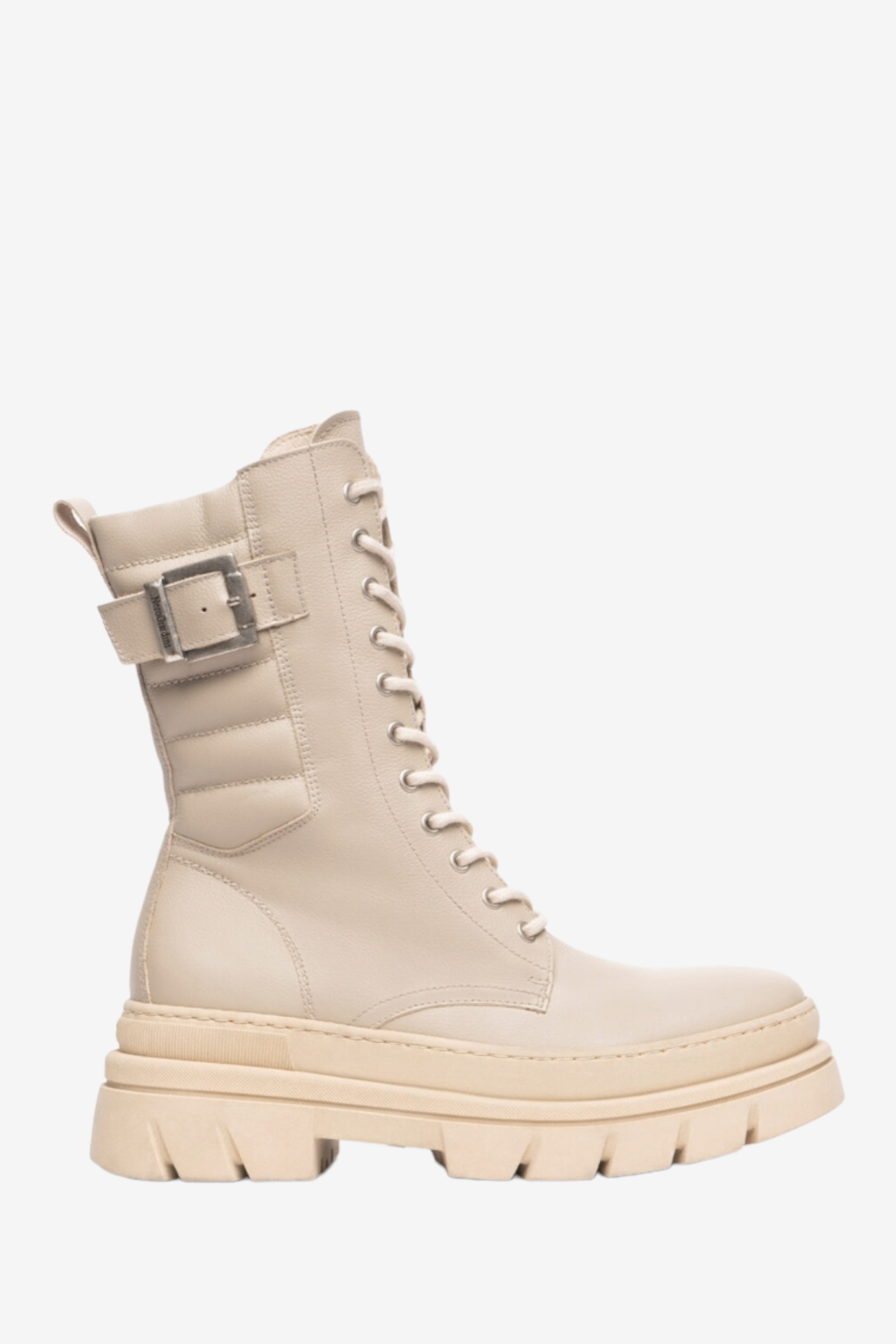 NERO GIARDINI 309101 CREAM LEATHER BIKER BOOT Di Moda Shoes