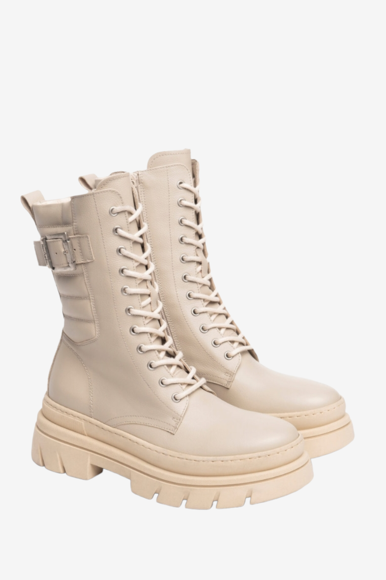 NERO GIARDINI 309101 CREAM LEATHER BIKER BOOT