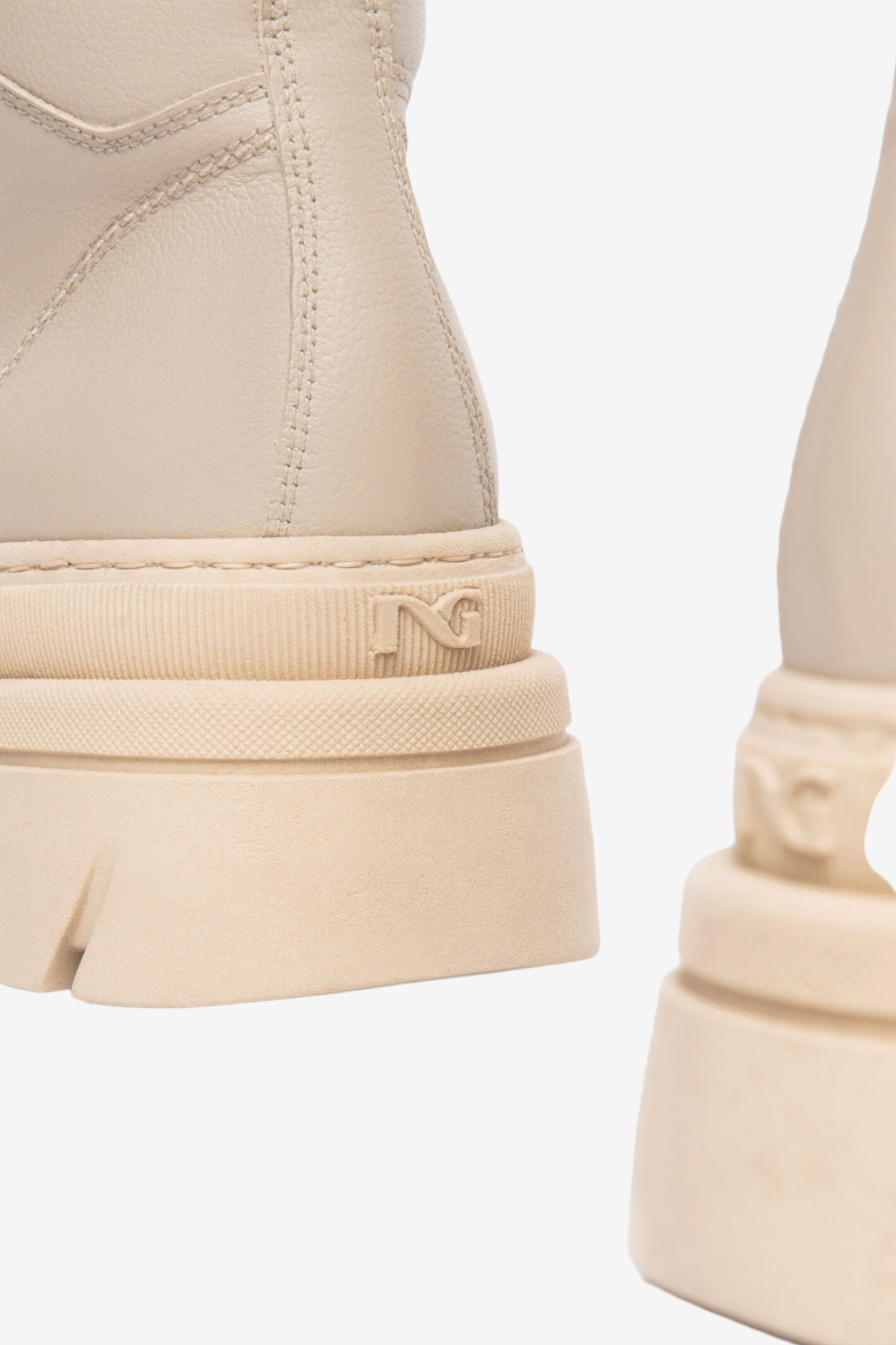 NERO GIARDINI 309101 CREAM LEATHER BIKER BOOT