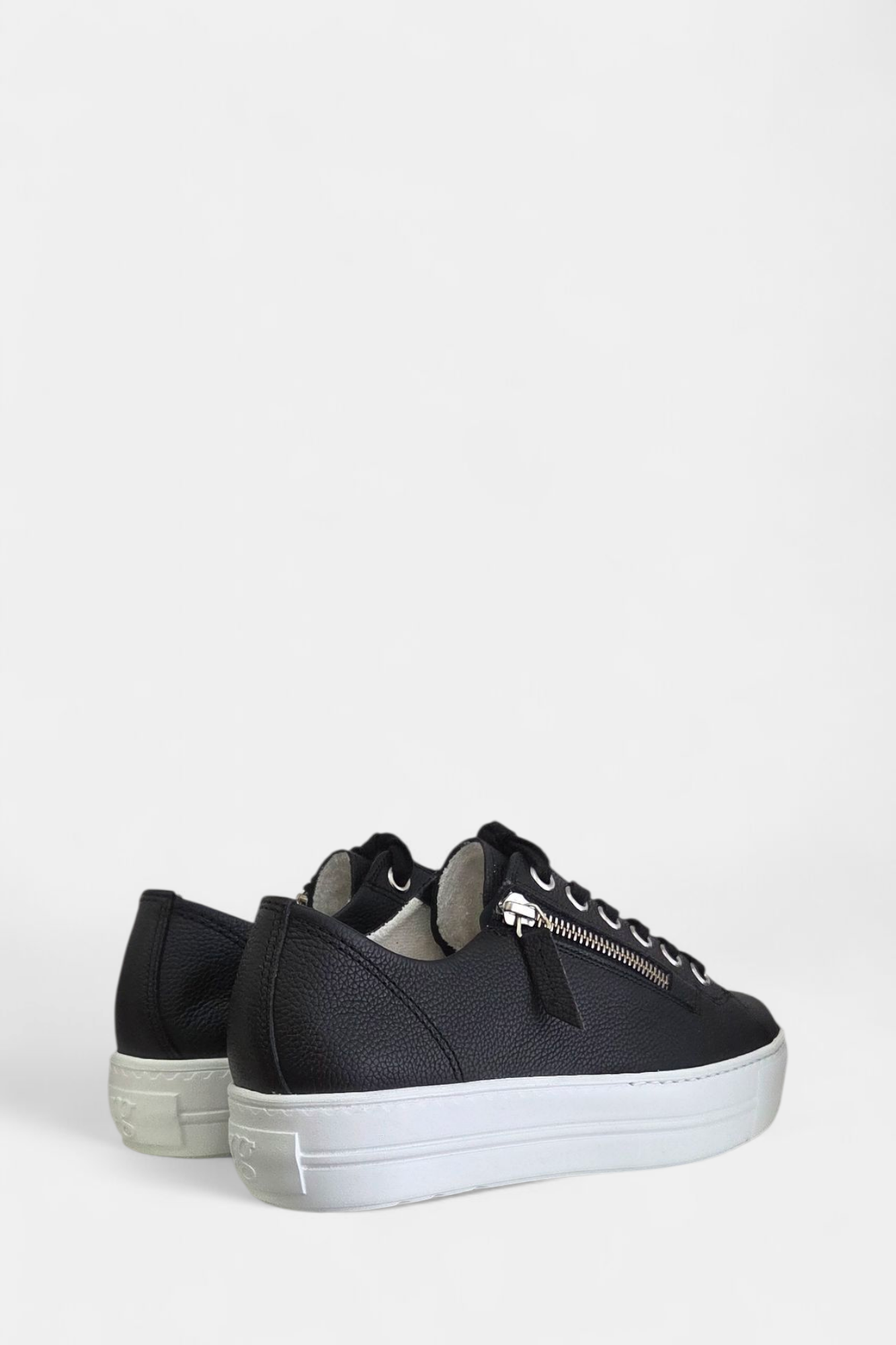 PAUL GREEN 5006 BLACK LEATHER TRAINERS