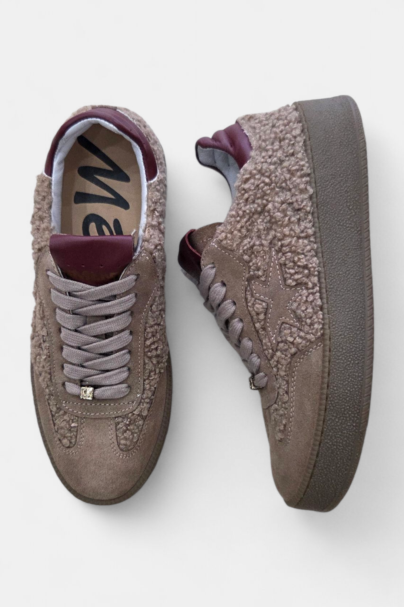 MELINE 525 MINK TEDDY LEATHER TRAINER