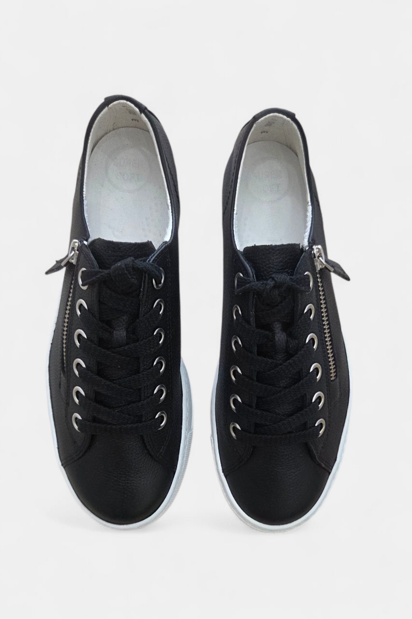 PAUL GREEN 5006 BLACK LEATHER TRAINERS