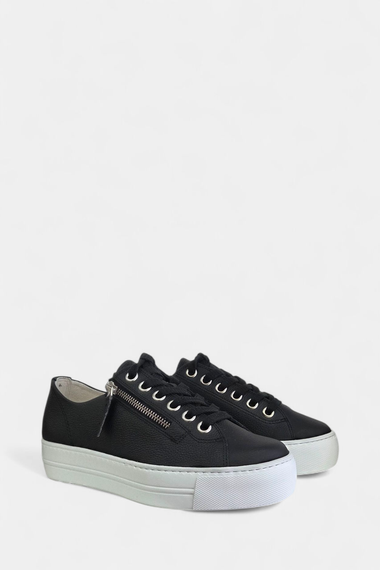 PAUL GREEN 5006 BLACK LEATHER TRAINERS
