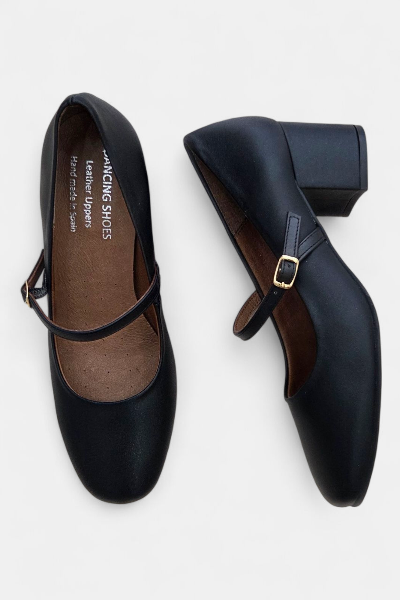 DANCING SHOES LEATHER BLACK