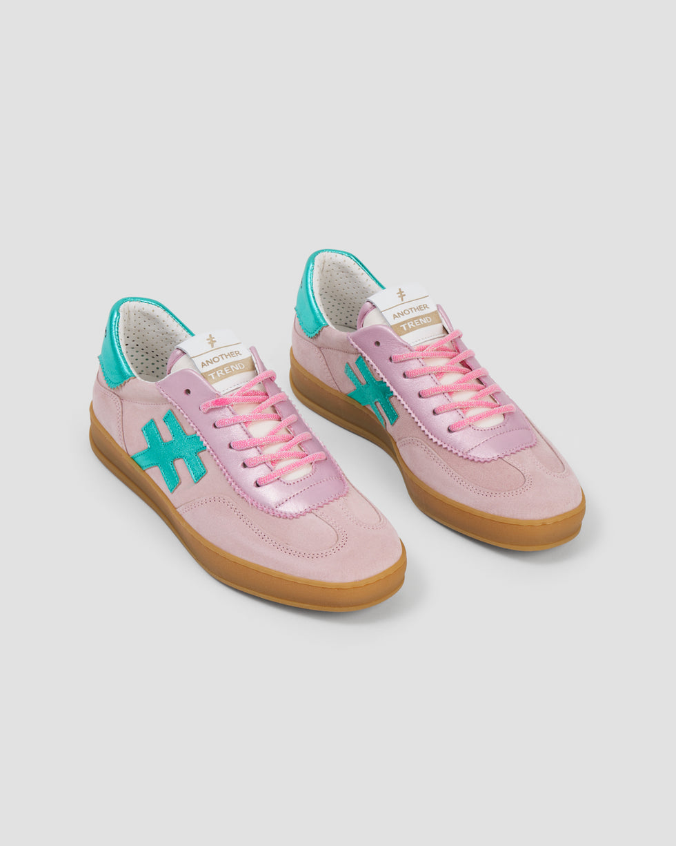 ANOTHER TREND ROSE SUEDE TRAINERS