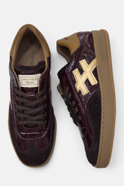 ANOTHER TREND BURGUNDY LEATHER TRAINER