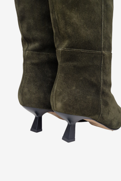 ANGEL ALARCON 24545 KHAKI GREEN SUEDE KNEE HIGH BOOT