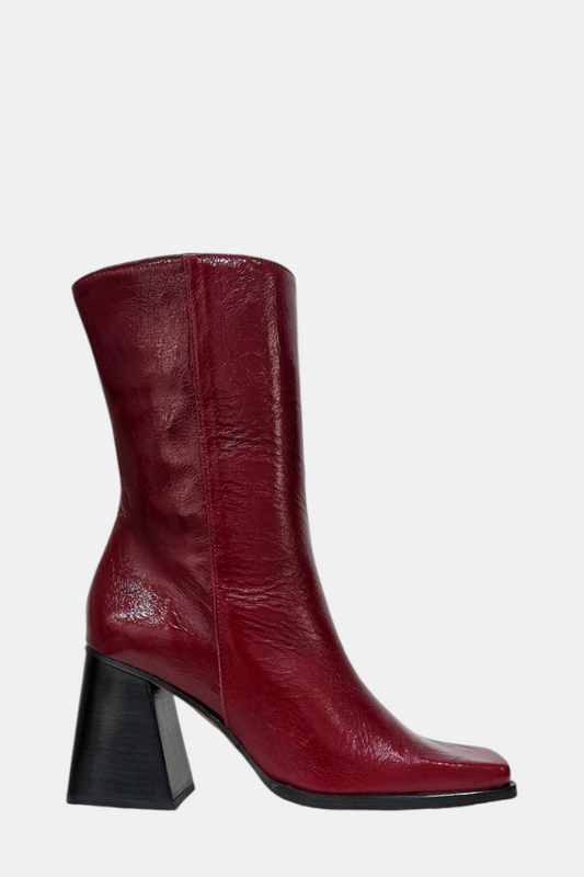 ANGEL ALARCON OCONNOR BURGUNDY CREASED LEATHER BOOT