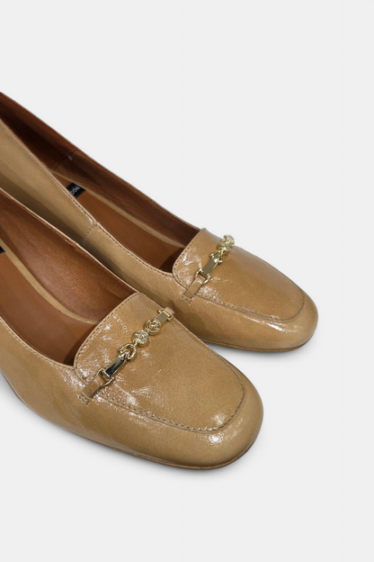 ANGEL ALARCON JULIE CAMEL HEELED LOAFER