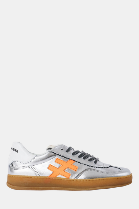 ANOTHER TREND SILVER LEATHER TRAINER