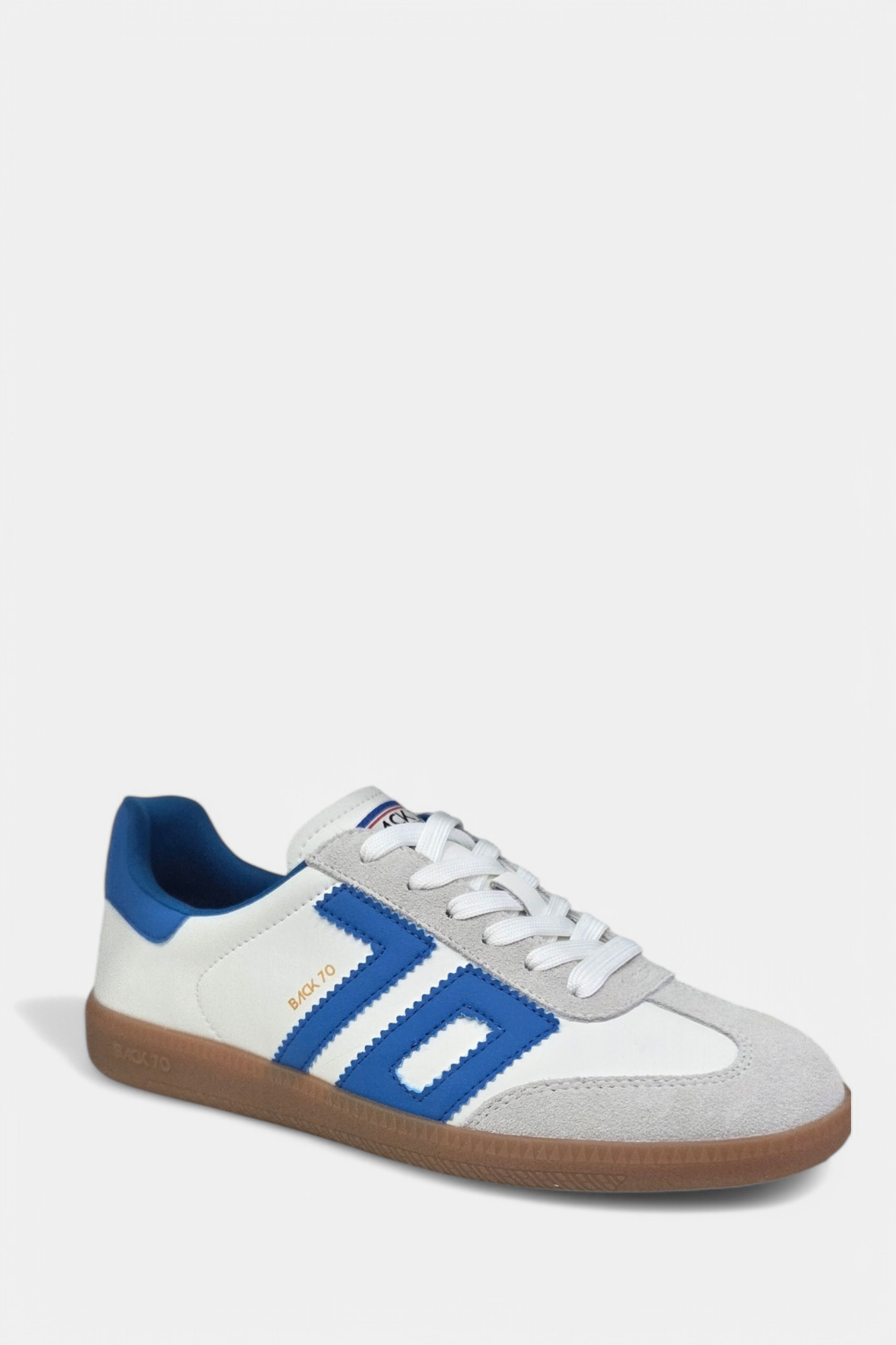 BACK 70 CLOUD WHITE/BLUE LEATHER TRAINERS