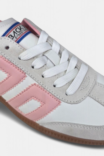 BACK 70 CLOUD WHITE/PINK LEATHER TRAINERS