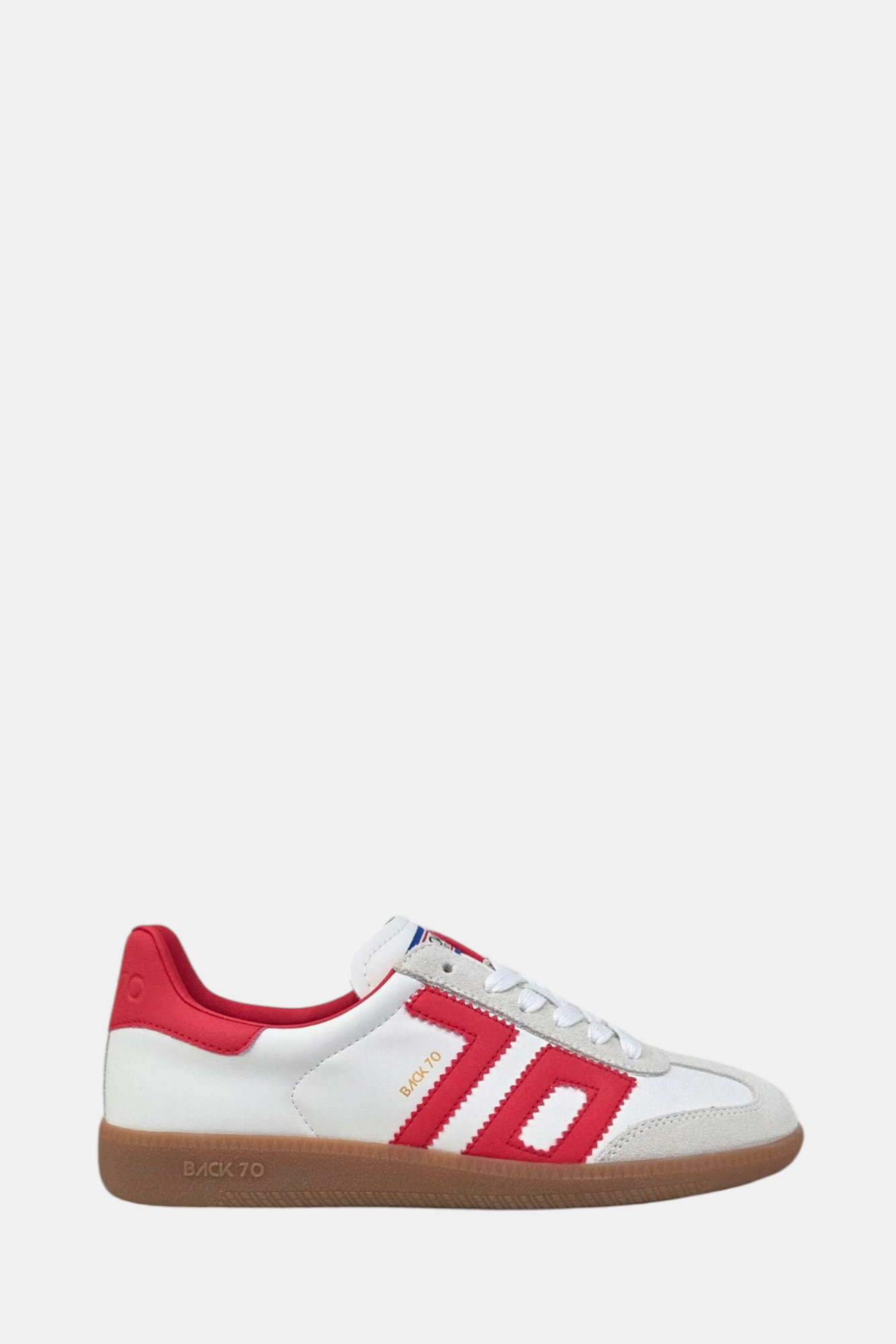 BACK 70 WHITE/RED LEATHER TRAINER